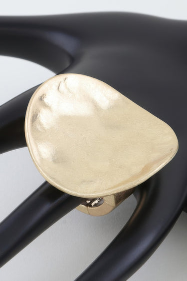 Gold or Silver Hammered Plate Round Stretch Ring